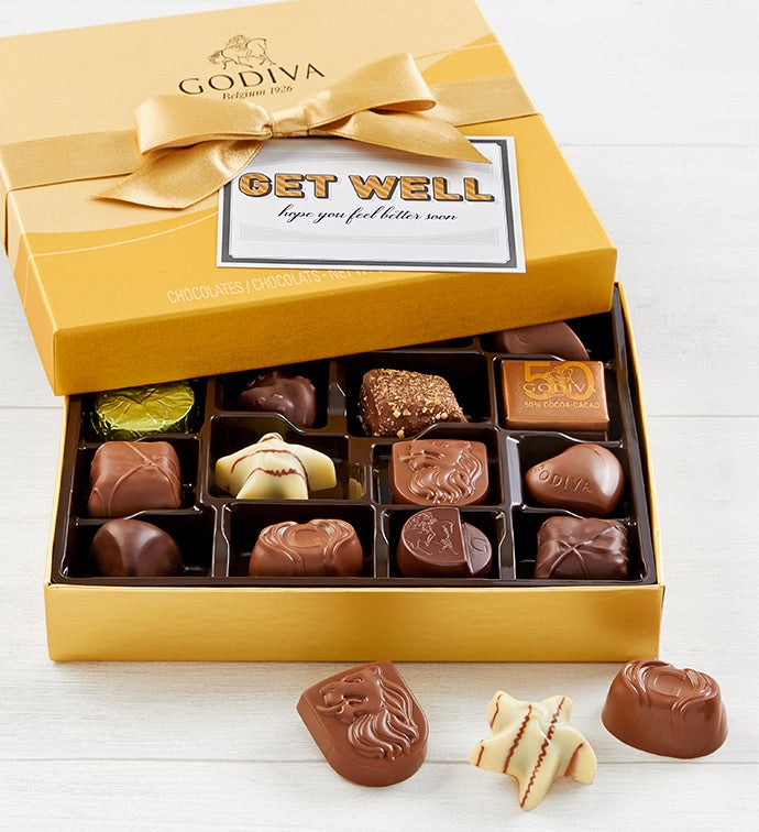 Get Well Godiva Gold Ballotin Chocolates Box 19pc